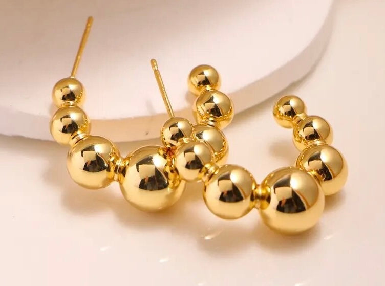 Gold Bubble Earrings